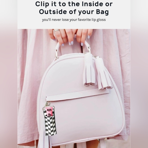 Lip Gloss/ Lip Balm/Lipstick Holder with Clip BNIB Black & White Checker… - Picture 4 of 7